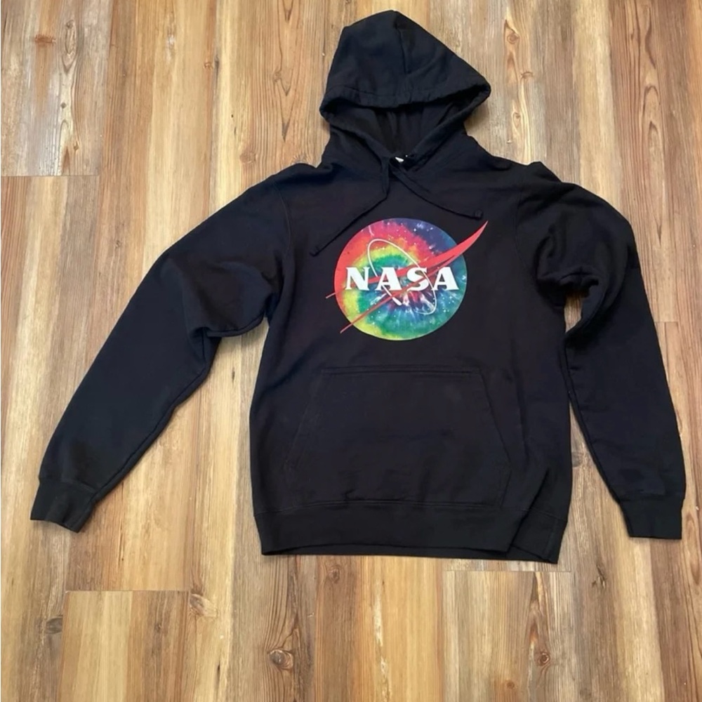NASA Hoodie with TieDie graphic on black
Men’s Small